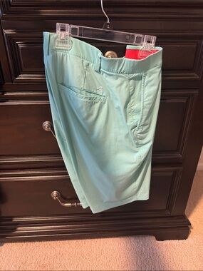 Redvanly Pull-On Mint Green Men’s Performance Golf Shorts